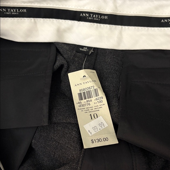 Ann Taylor Charcoal Crepe Melange Wool Signature Trousers Size 10 - Picture 11 of 12